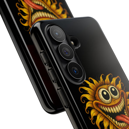 Phone Case - Smiling Sunflower Design with "Photosynthesizing the Universe One Breakdown at a Time"