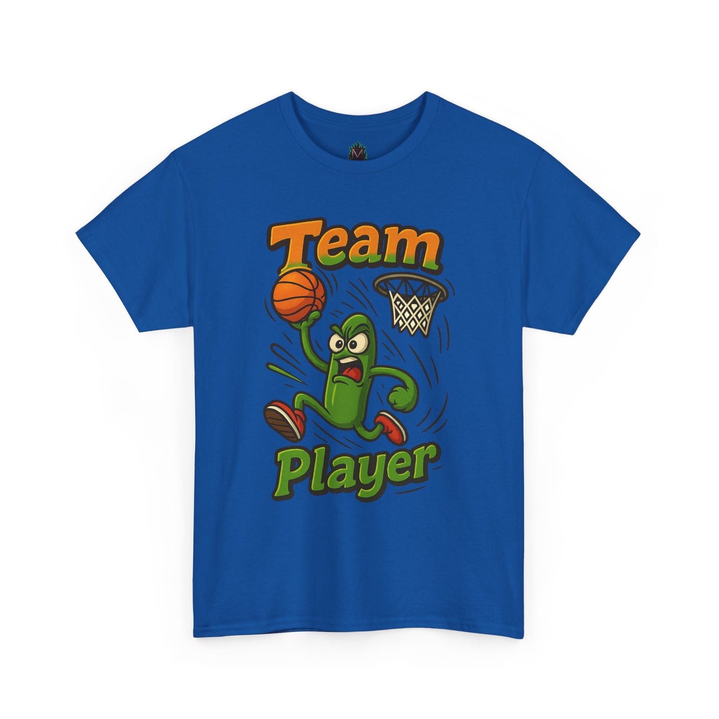 Team Player Basketball T-Shirt — Funny Pickle Mascot Sports Tee