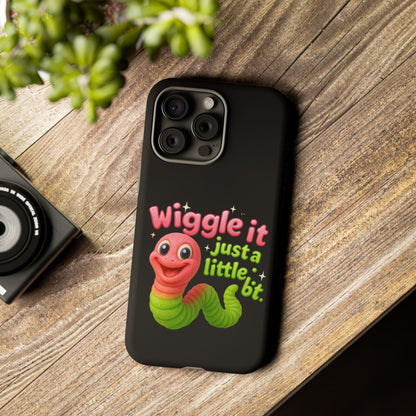 Wiggle It Worm Phone Case — Cute Pink & Green Cartoon iPhone Cover