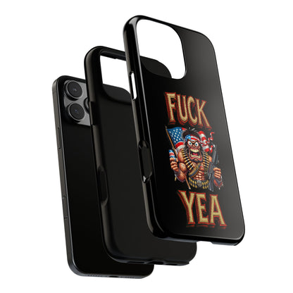 Phone Case — "FUCK YEA" Patriotic Skeleton Soldier Graphic