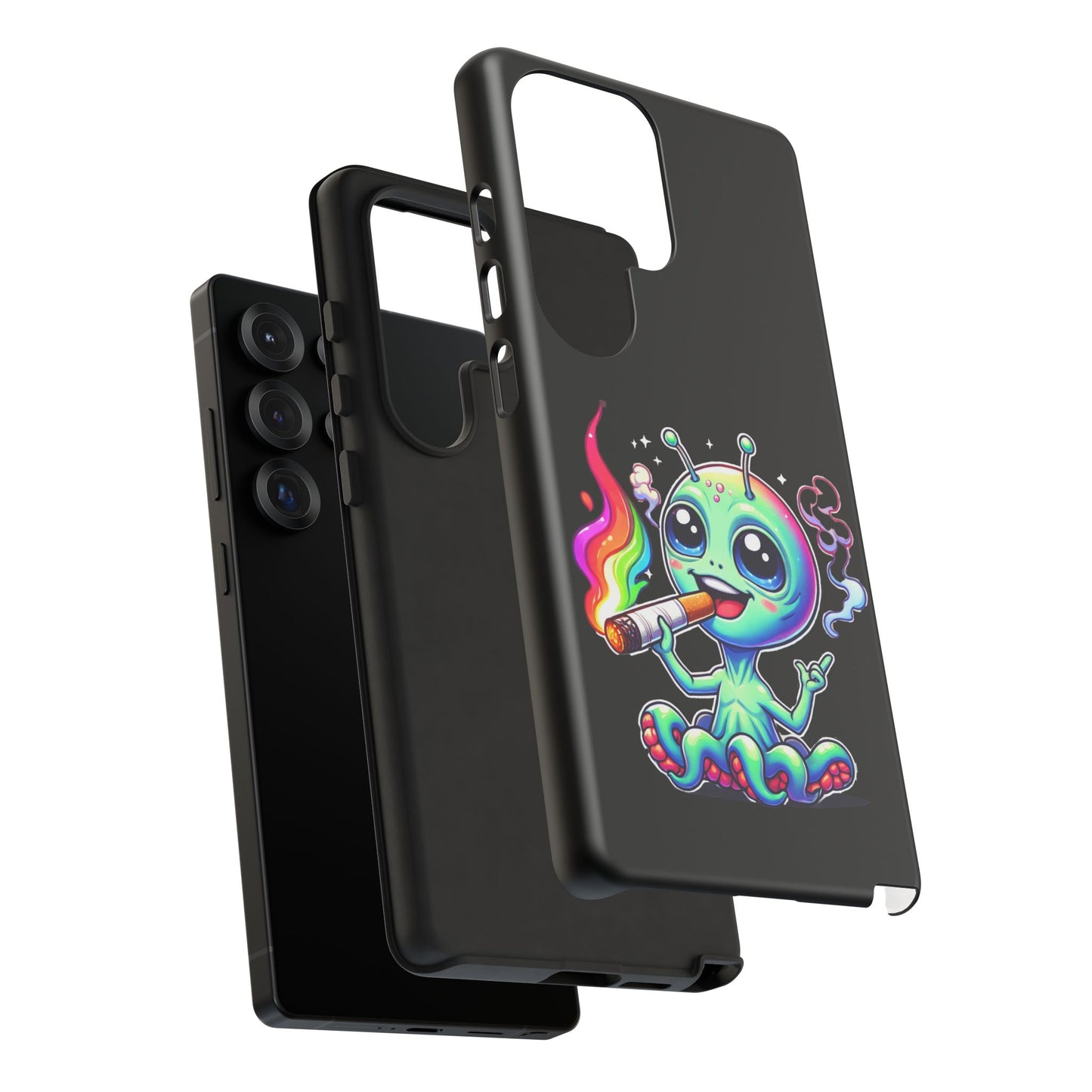 Alien Smoking Rainbow Joint Phone Case — Cute Psychedelic Cannabis iPhone Cover