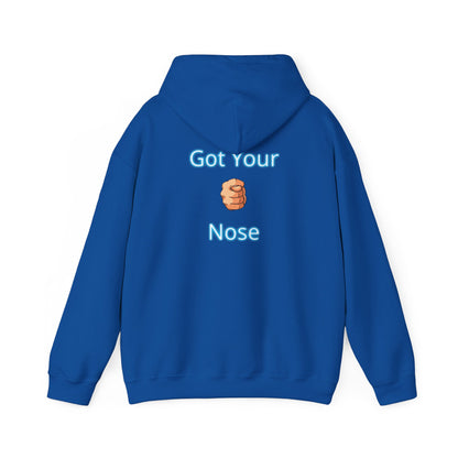 Got Your Nose Hoodie — Playful Baby-Grab Back Print Pullover