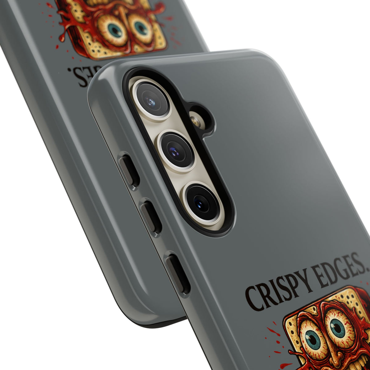 Phone Case — "Crispy Edges. Murder Center." Horror Toast Graphic