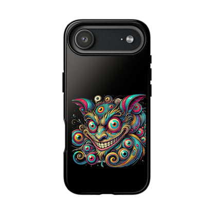 Psychedelic Mischief Phone Case — Colorful Grinning Monster Design