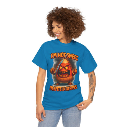 Angry Candy Corn I'm Not Sweet I'm Spite in Stripes T-Shirt