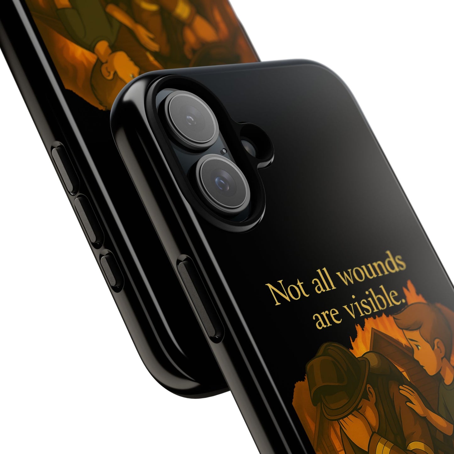 Phone Case — “Not All Wounds Are Visible” Firefighter PTSD Support Design