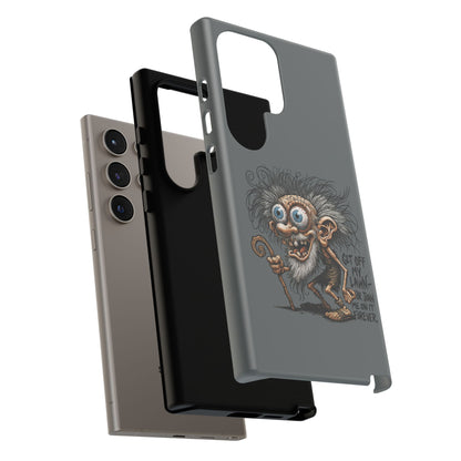 Phone Case — Funny Grumpy Troll Design: “Get Off My Lawn” Protective Cover