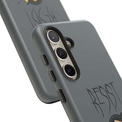 Resist Angry Penguin Phone Case — Protective iPhone Case with Bold Cartoon Design