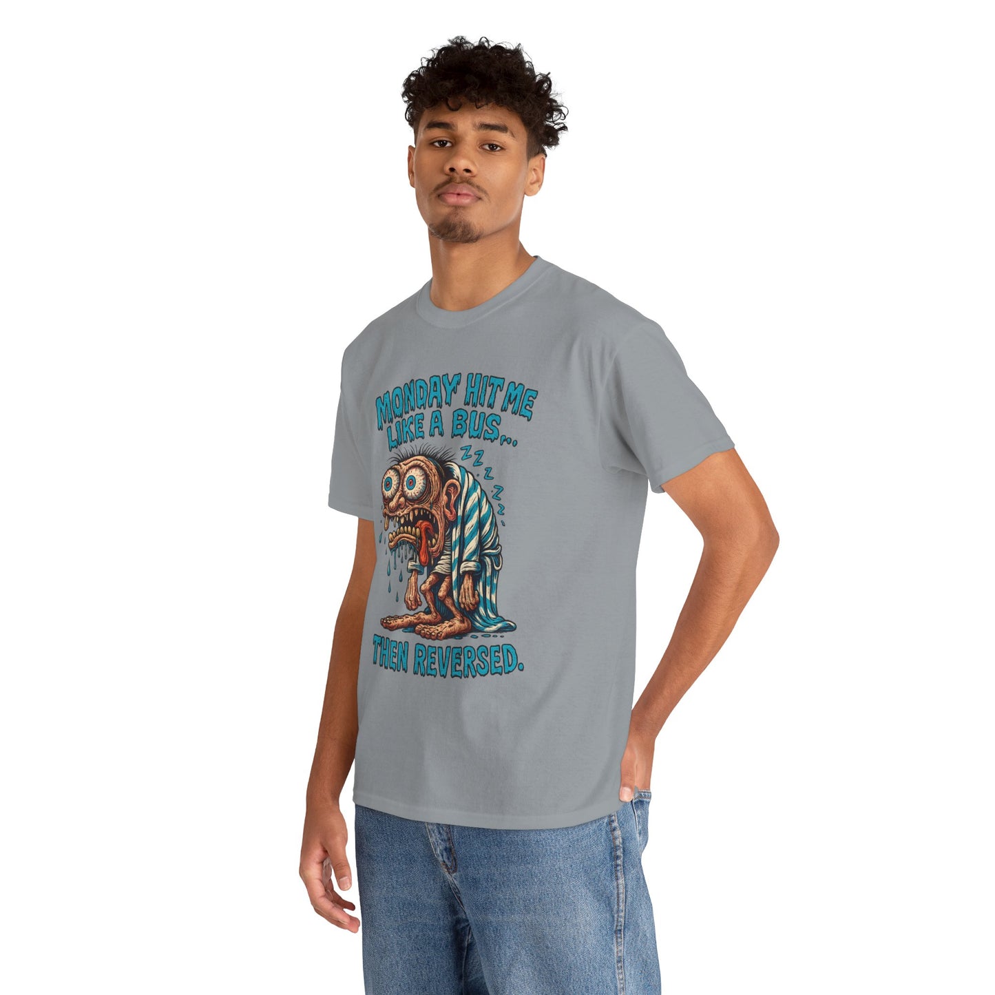 Monday Hit Me Like a Bus… Then Reversed – Zombie Workweek Tee