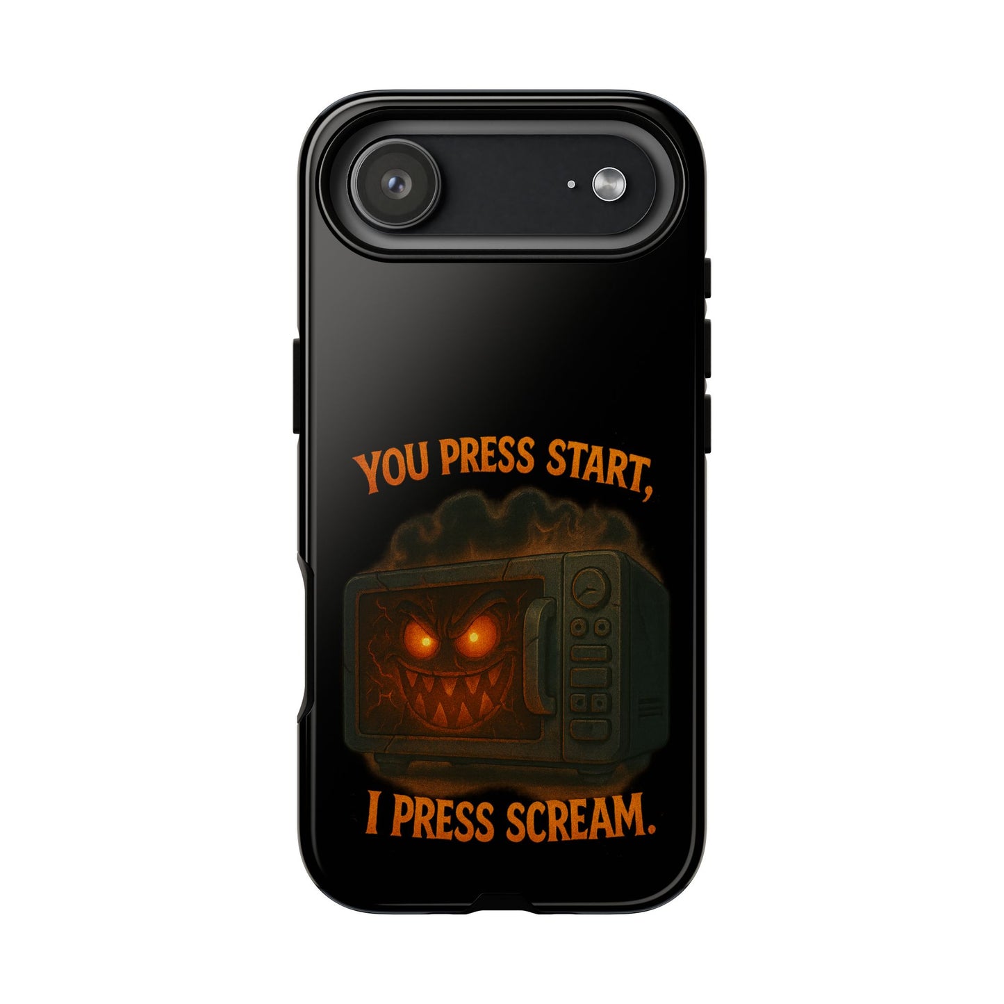 Phone Case — "You Press Start, I Press Scream" Spooky Retro Game Controller Design