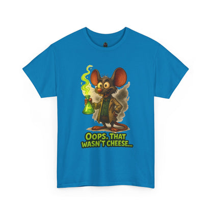 Oops That Wasn't Cheese mouse scientist T-Shirt | funny lab rat design
