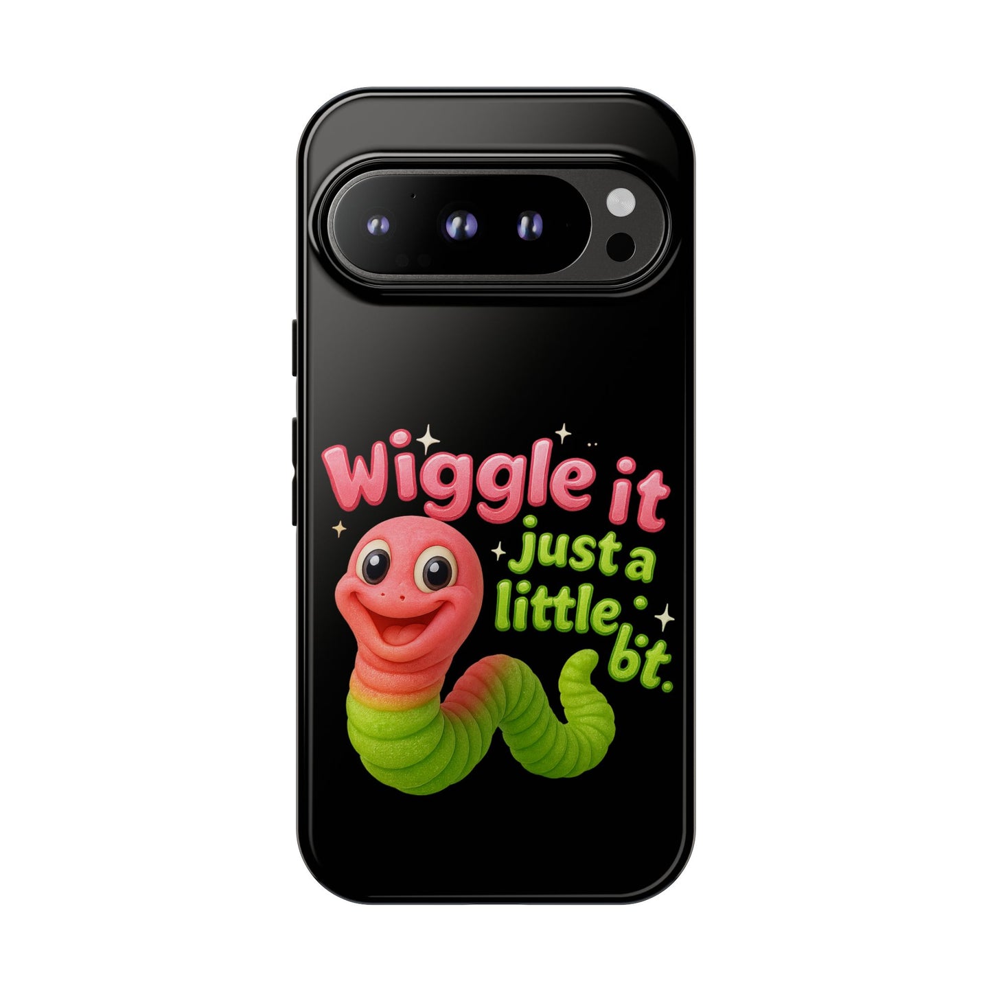 Wiggle It Worm Phone Case — Cute Pink & Green Cartoon iPhone Cover