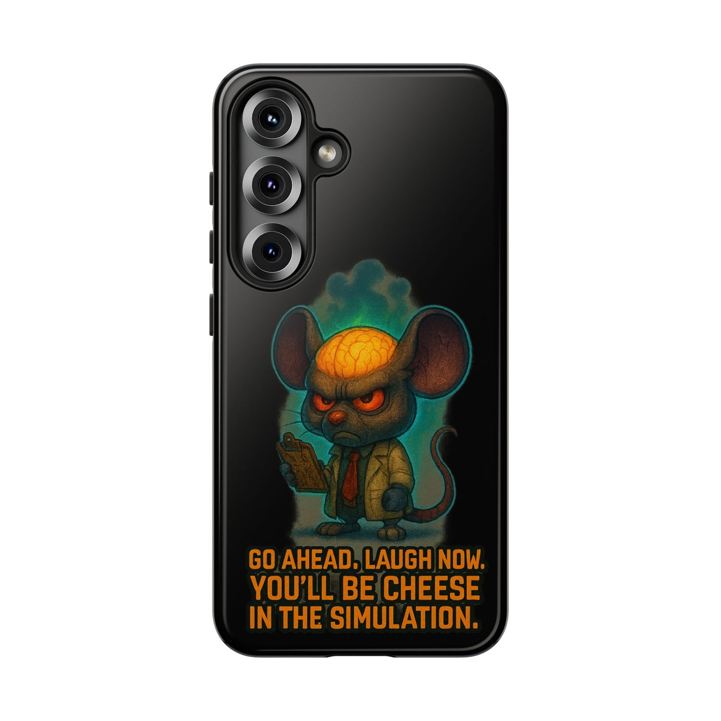 Phone Case — 'You'll Be Cheese in the Simulation' Angry Detective Mouse Graphic