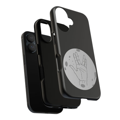 Spock Live Long Phone Case — Vulcan Salute Moon Graphic