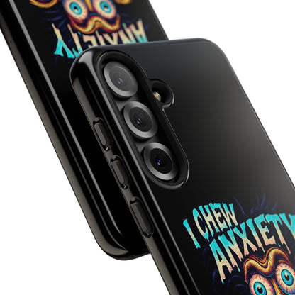 Phone Case — "I Chew Anxiety Like Bubblegum" Retro Monster Design