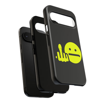 Phone Case — Neon Middle Finger Emoji Graphic
