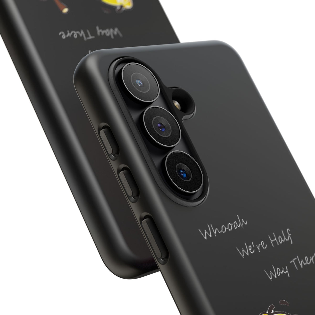 Phone Case - Playful Pear & Lemon Illustration with “Whooah We're Half Way There”