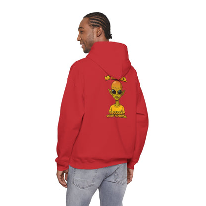 Alien Graphic Hoodie - "We Judged, We’ve Deported" Satirical UFO Sweatshirt