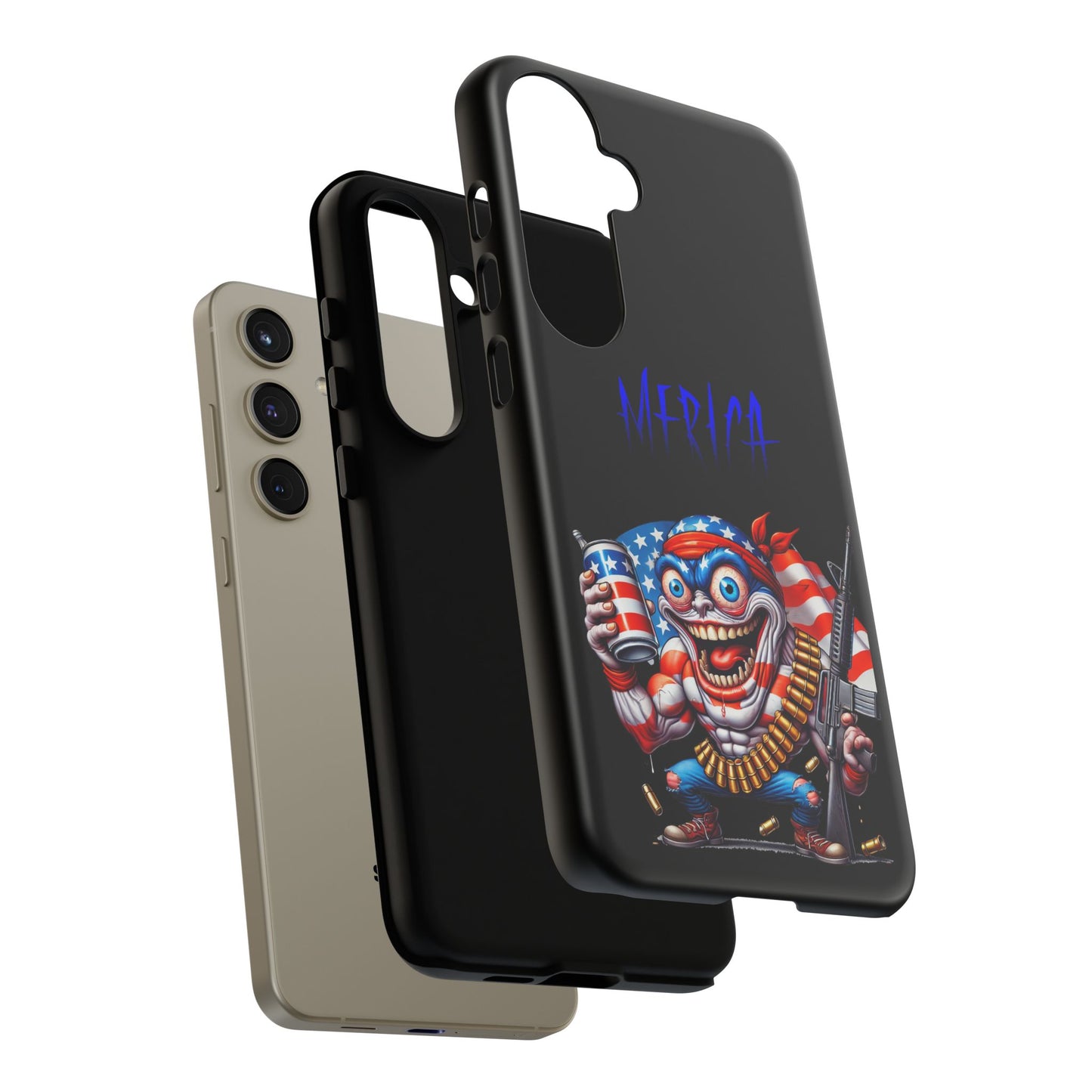 Phone Case — Patriotic 'Merica Clown with Flag, Beer & Rifle