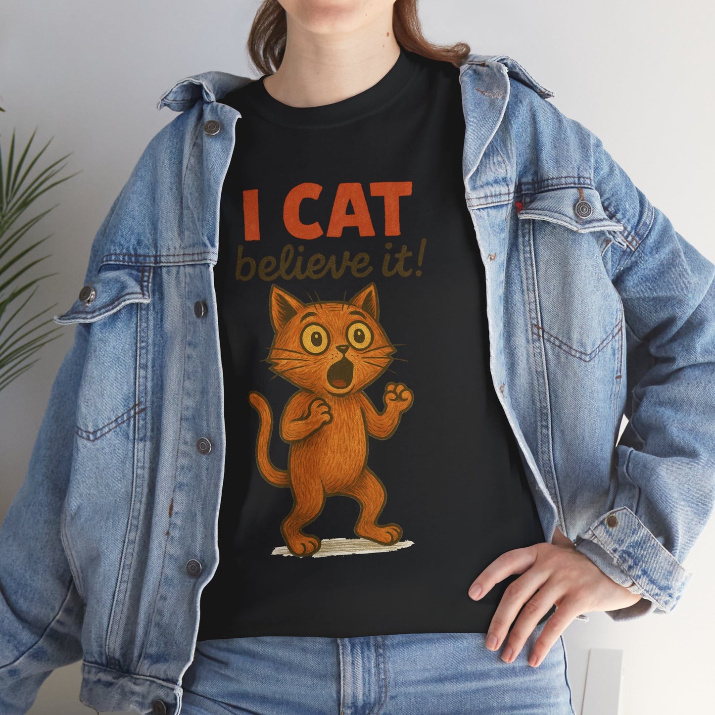 I CAT Believe It! – Funny Cartoon Cat Pun T-Shirt