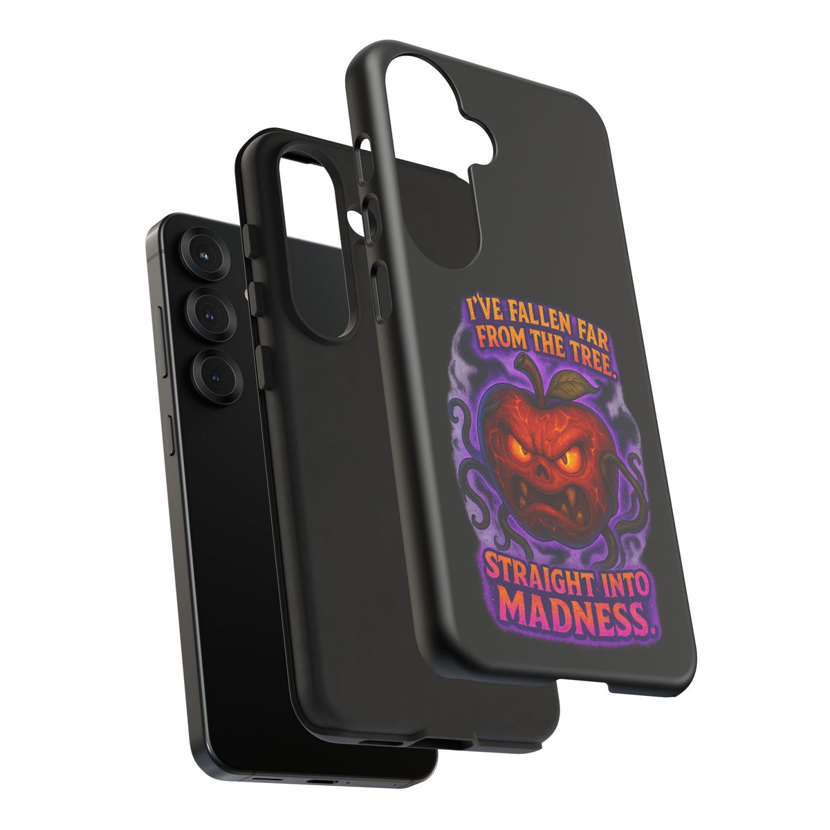Phone Case — 'I've Fallen Far From the Tree, Straight Into Madness' Pumpkin Horror Design