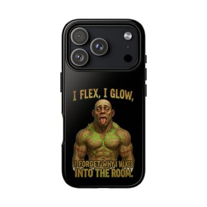 Phone Case — I Flex, I Glow Funny Muscular Guy Phone Cover