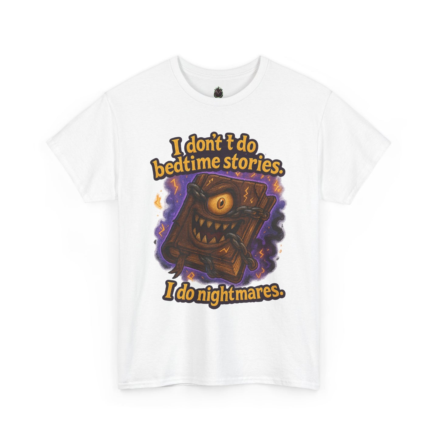 Nightmarish Monster Book tee | I don't do bedtime stories design