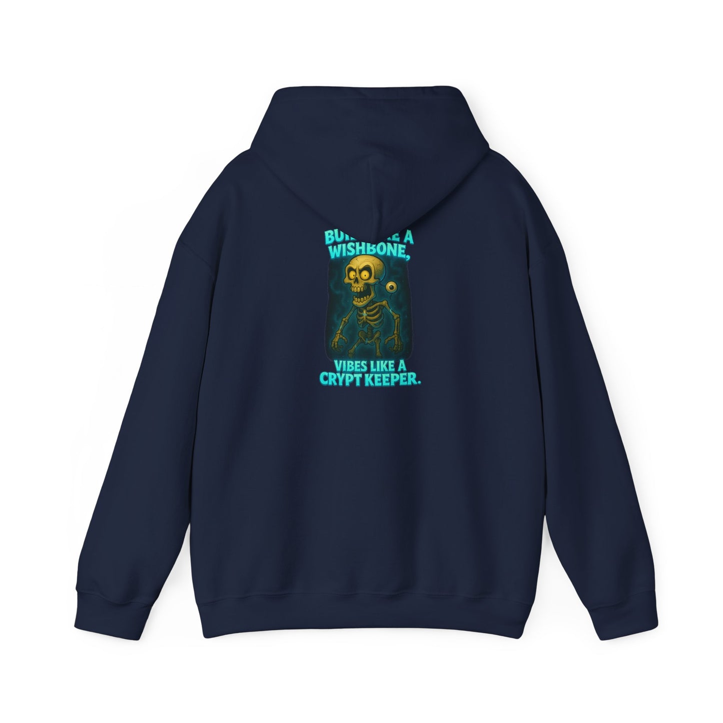Skull Vintage Graphic Hoodie — "Built Like A Wishbone" Creepy Cute Pullover