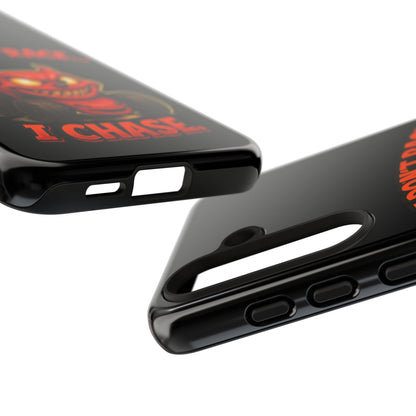 I Don't Race I Chase Phone Case — Cartoon Demon Hot Rod Design