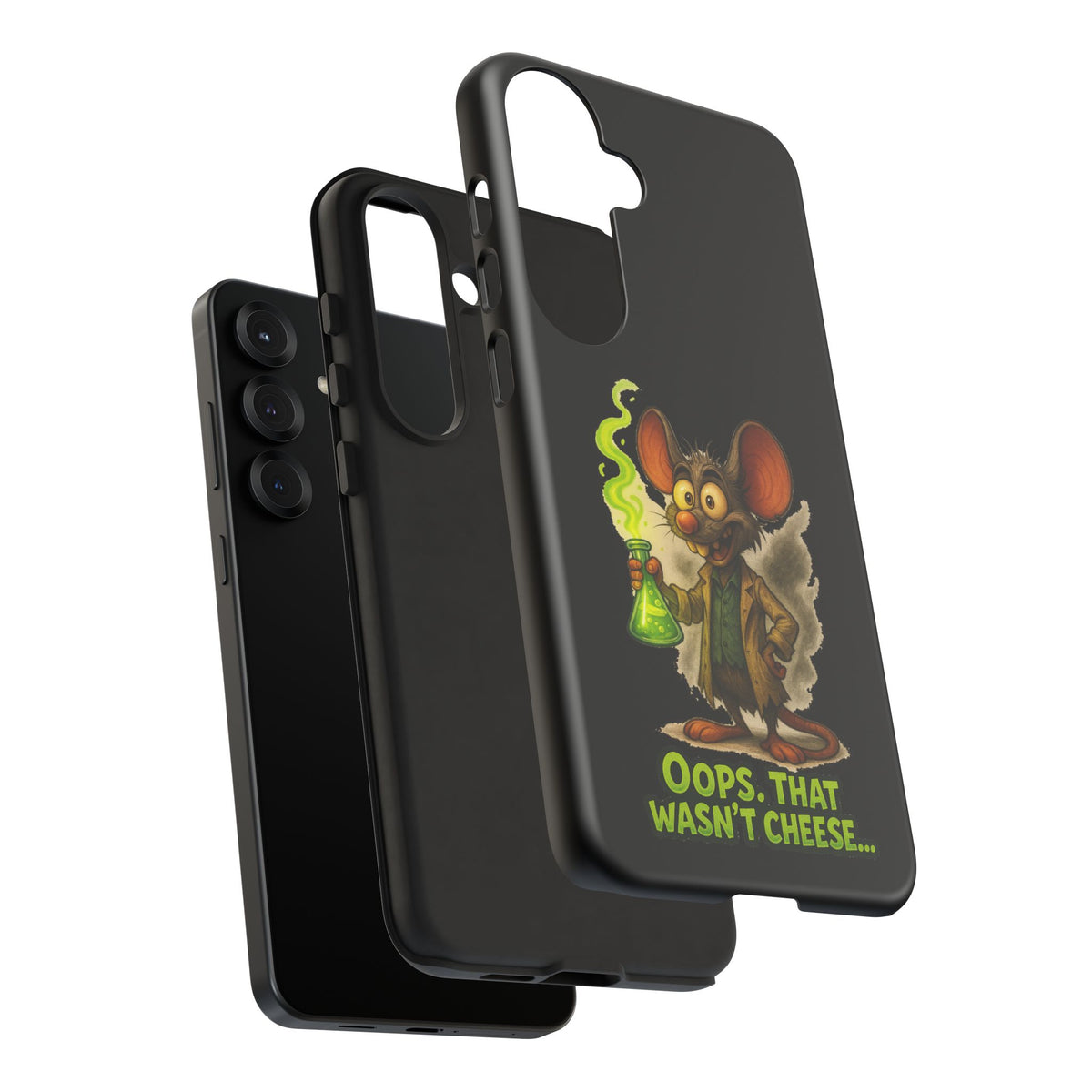 Phone Case — Funny Cartoon Rat "Oops That Wasn't Cheese" Protective Cover