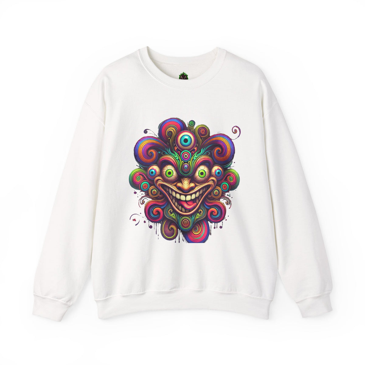 Hypnotic Swirl Face Crewneck Sweatshirt