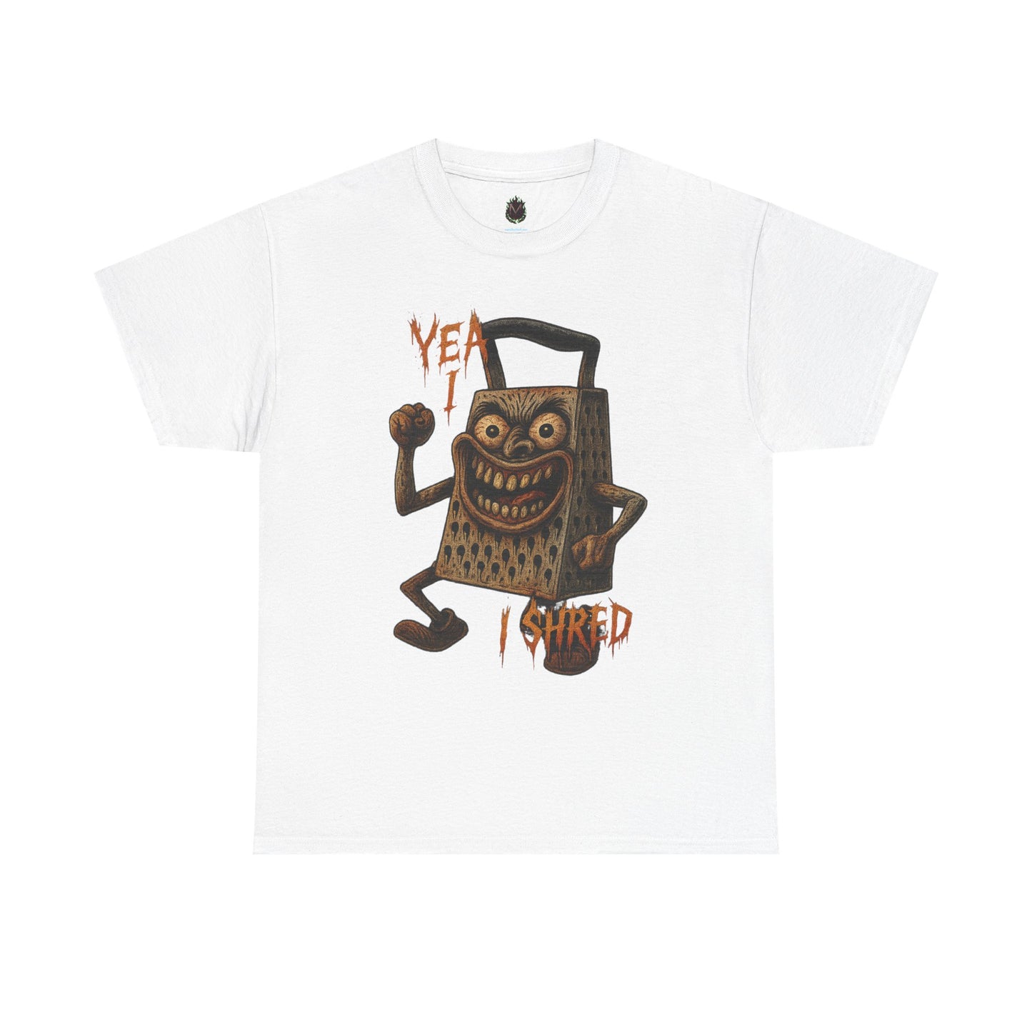 Yea I Shred – Evil Cheese Grater Funny Horror T-Shirt
