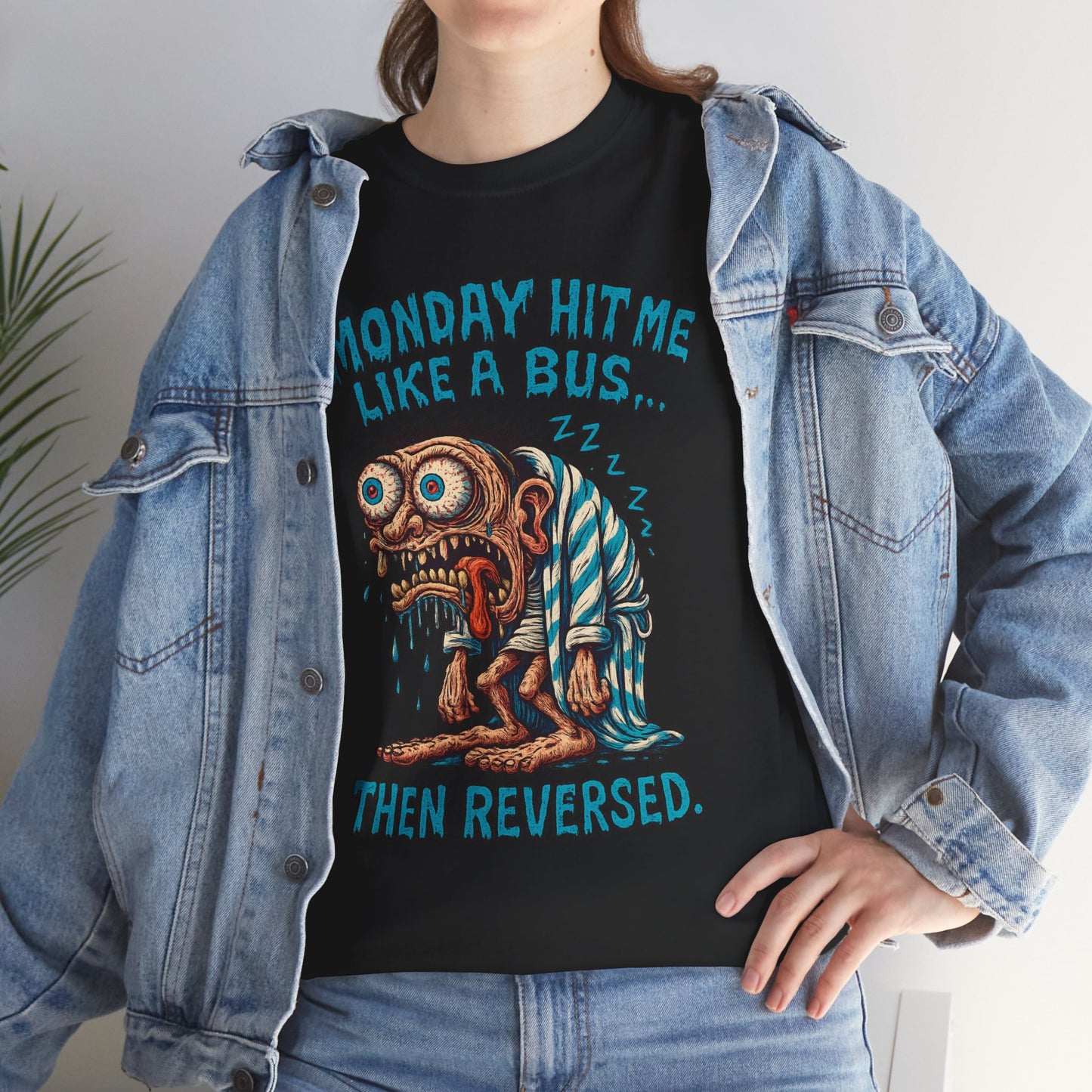 Monday Hit Me Like a Bus… Then Reversed – Zombie Workweek Tee