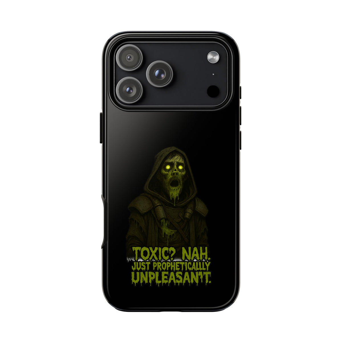 Phone Case — 'Toxic? Nah, Just Prophetically Unpleasant' Neon Grim Reaper Protective Cover