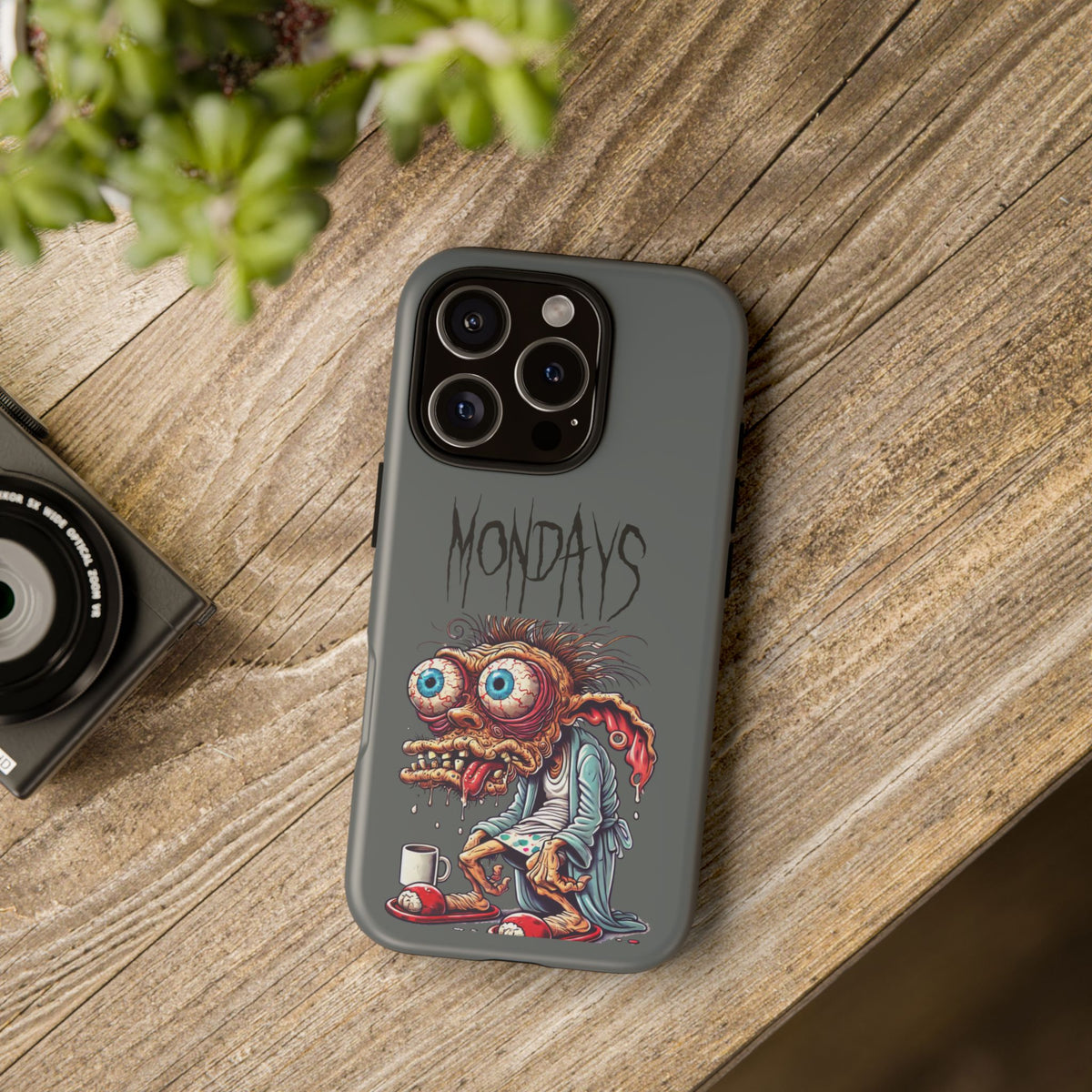 Mondays Zombie Character Phone Case – Funny Groggy Coffee Phone Cover
