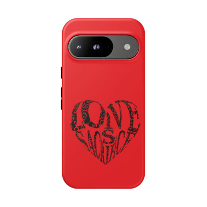 Red 'Love Justice' Heart Phone Case — Protective iPhone Cover, Valentine’s Gift