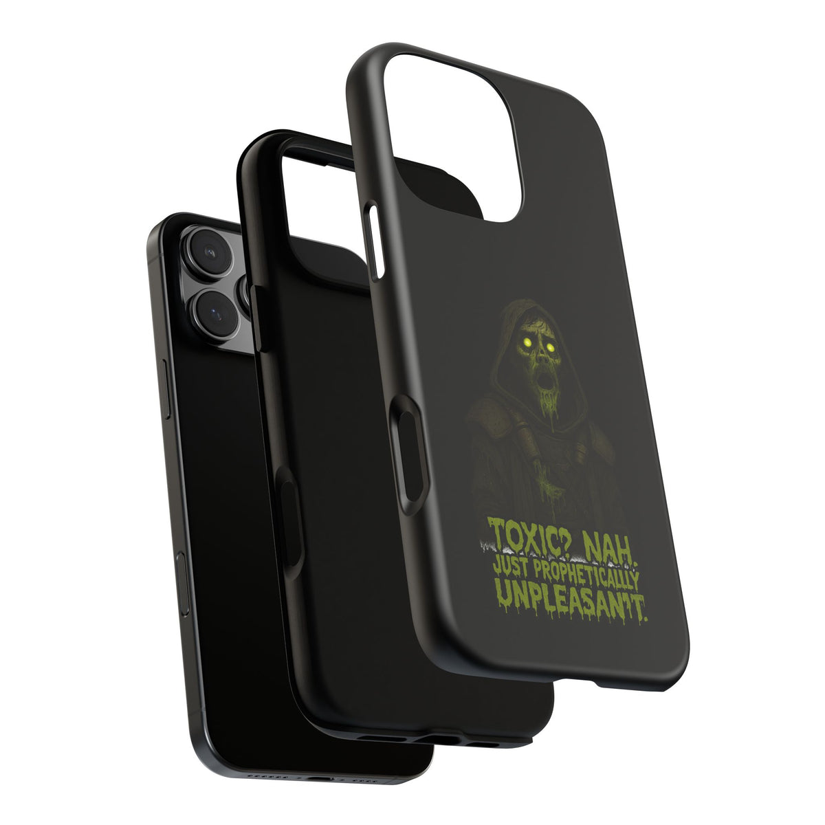 Phone Case — 'Toxic? Nah, Just Prophetically Unpleasant' Neon Grim Reaper Protective Cover