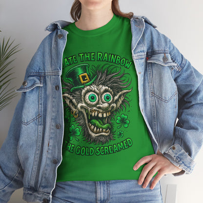 I Ate the Rainbow The Gold Scream'd T-Shirt | Creepy Leprechaun St. Patrick's