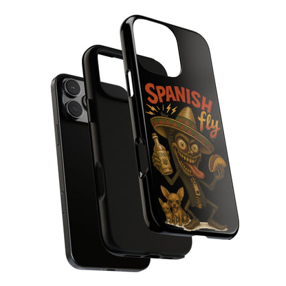 Spanish Fly Tough Phone Case — Retro Skull Sombrero Design