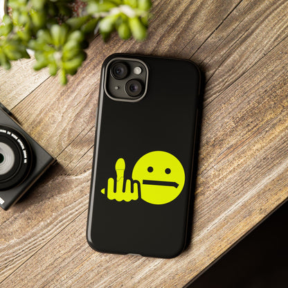 Phone Case — Neon Middle Finger Emoji Graphic
