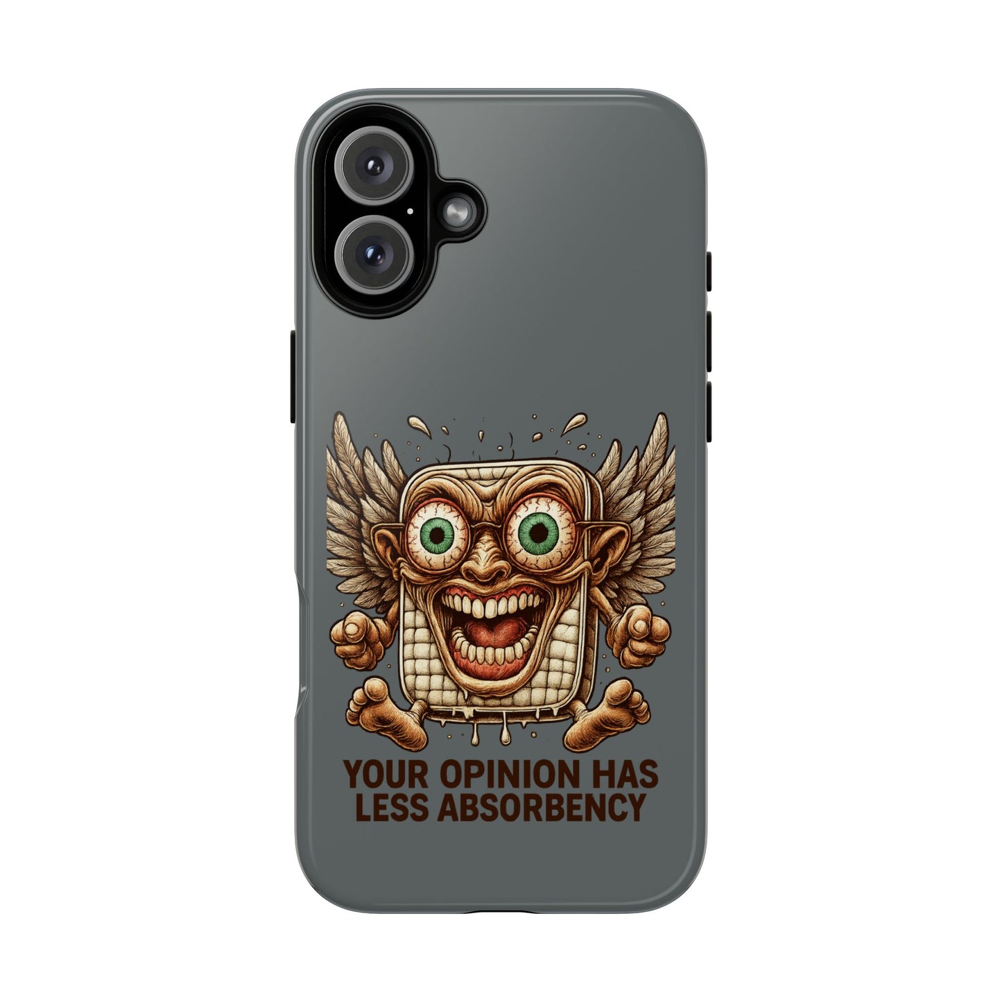 Phone Case — Funny Vintage Winged Toaster Design (“Your Opinion Has Less Absorbency”)