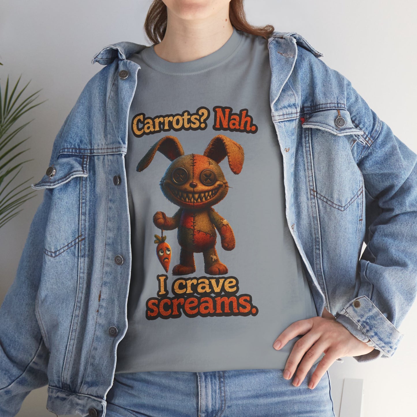 Creepy Bunny Plush I Crave Screams T-Shirt | Halloween Horror Tee