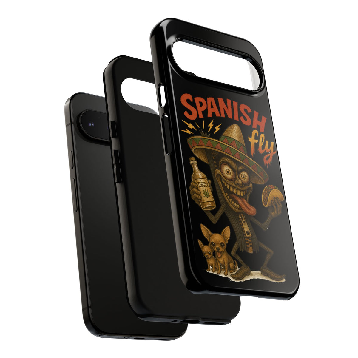 Spanish Fly Tough Phone Case — Retro Skull Sombrero Design