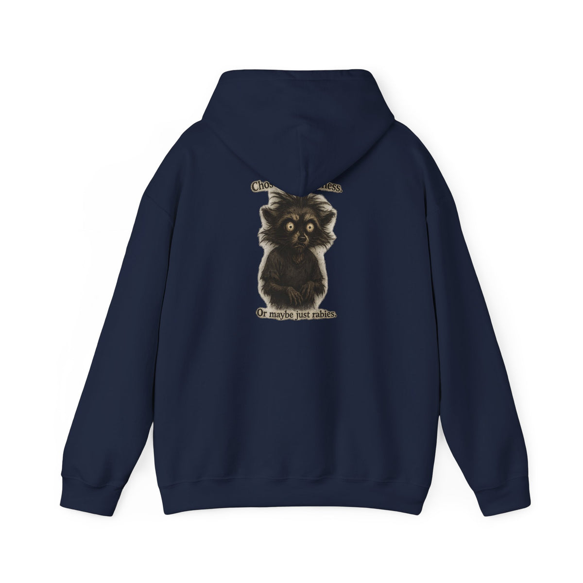 Hoodie — Cute Fluffy Black Raccoon Back Print "Or Maybe I'm Just Adorable"