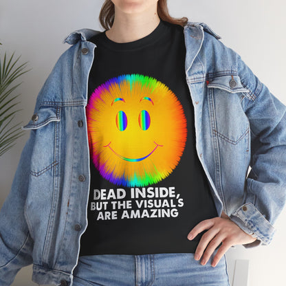 Dead Inside, But the Visuals Are Amazing – Trippy Smiley Face T-Shirt