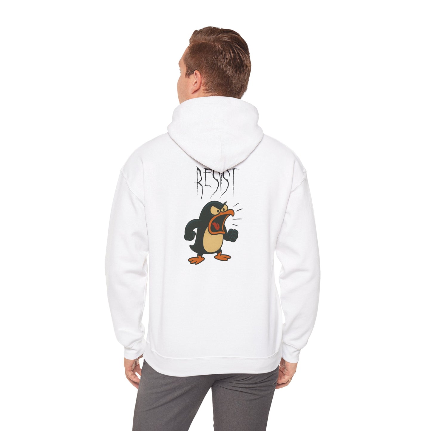 Angry Penguin Graphic Hoodie — 'ROAR' Retro Cartoon Streetwear