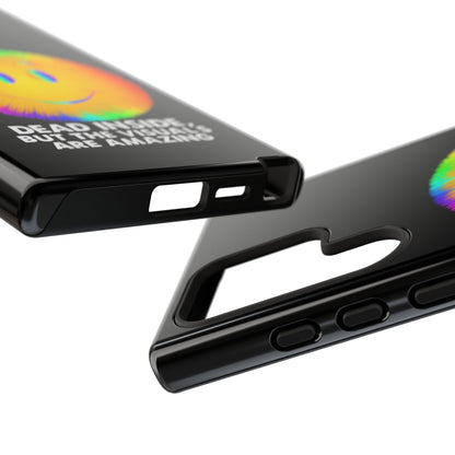 Phone Case — 'Dead Inside, But the Visuals Are Amazing' Rainbow Smiley