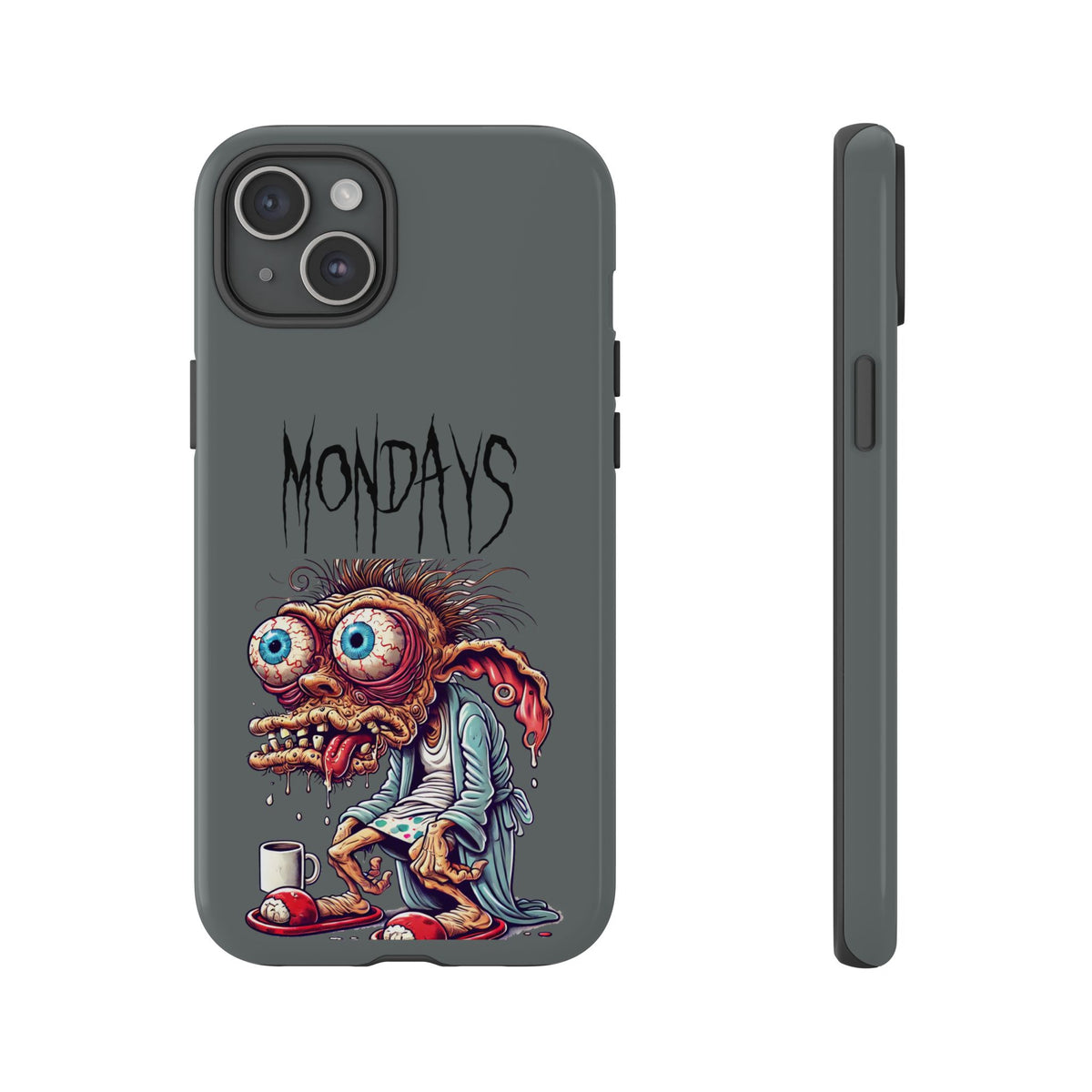 Mondays Zombie Character Phone Case – Funny Groggy Coffee Phone Cover