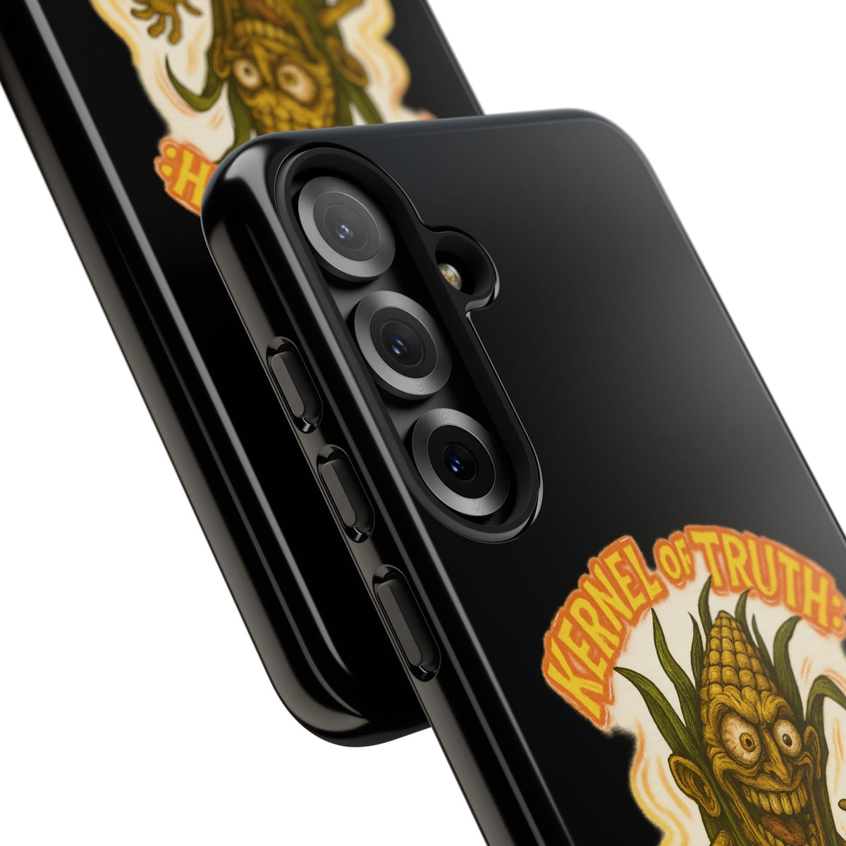 Corny Horror Phone Case - “Kernel of Truth, Completely Insane” Retro Corn Monster