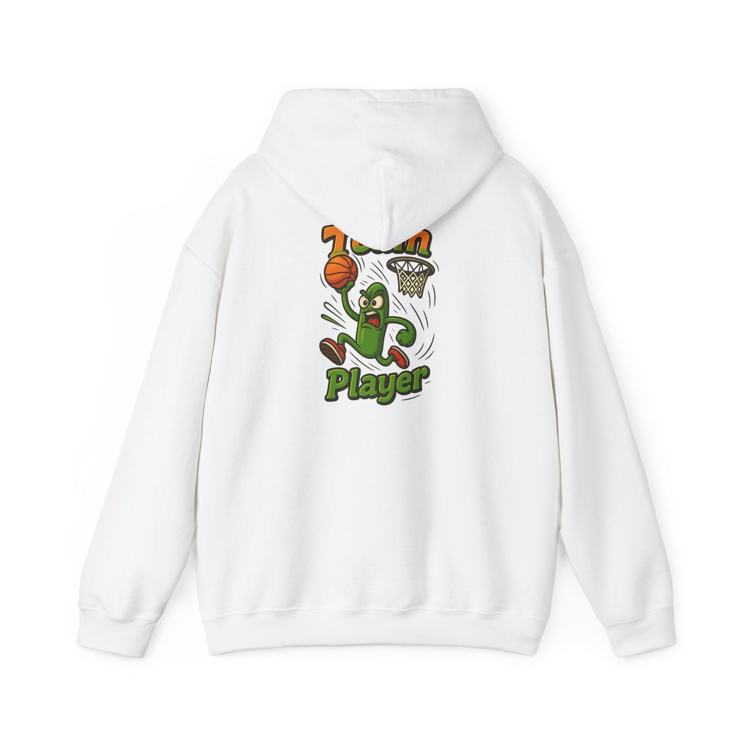 Basketball Pickle Player Hoodie — Funny Sports Cartoon Hoodie for Fans & Players
